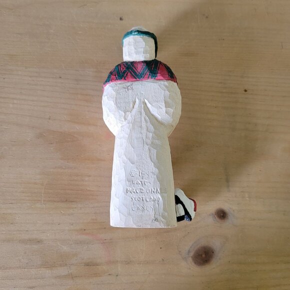 Vintage 1997 Hand-Carved Wooden Scottish Golfer Figurine By MacDonald Scotland - Picture 9 of 13